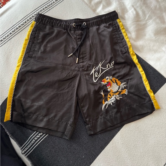 Diesel Other - Diesel Men's Black Shorts with Tiger Embroidery